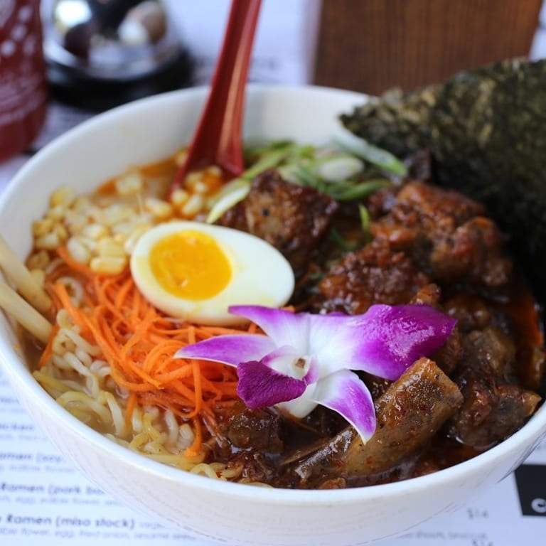 Vegetarian Delights: Ramen, Jerk Chicken, and More
